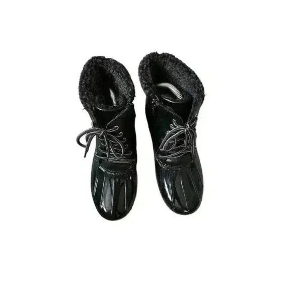 Nature Breeze Womens Winter Boots Mid Calf Waterproof Faux Fur Black Size 3 - Picture 7 of 10